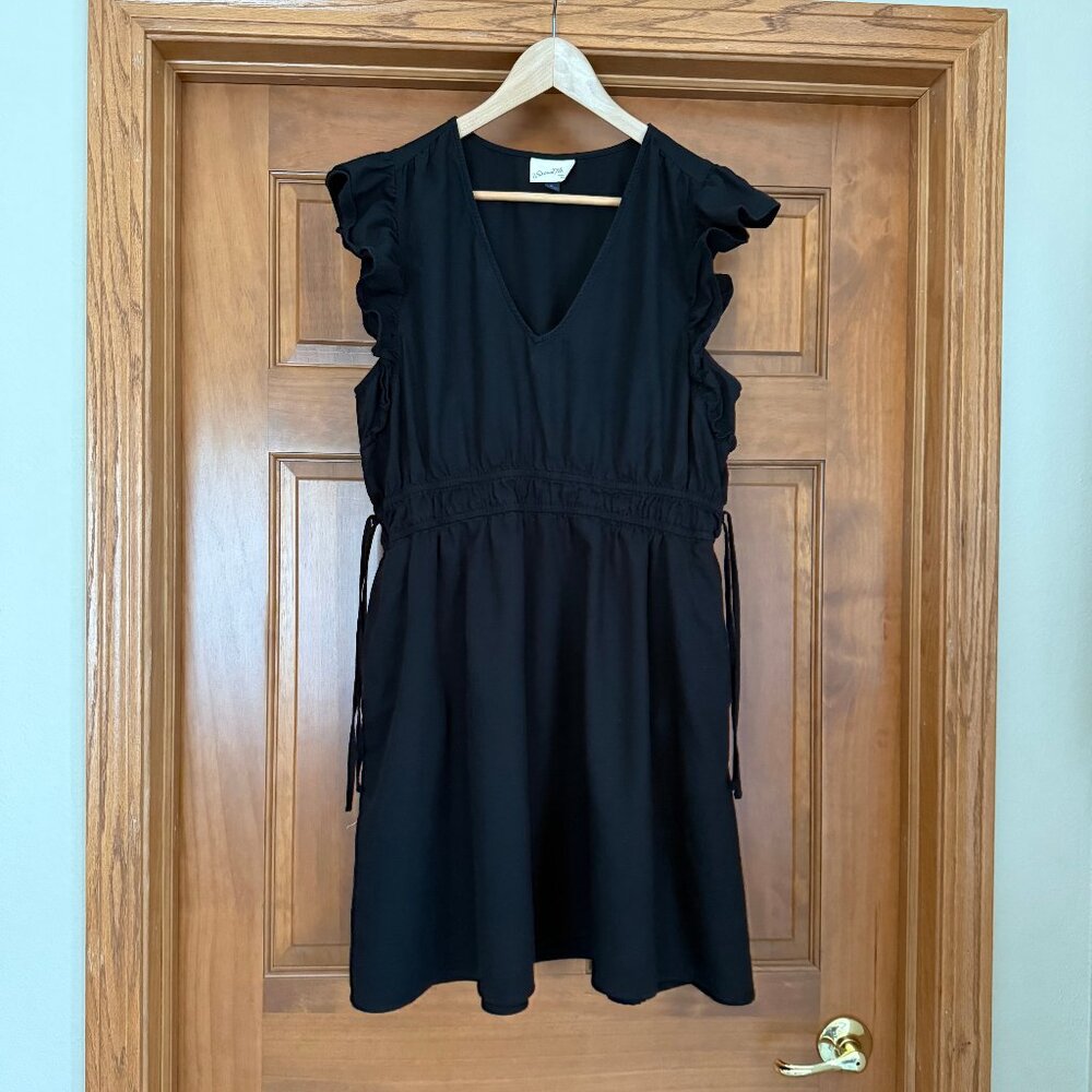 Universal Thread Black Minidress Side Ties Ruffle Sleeve Target Sz XL